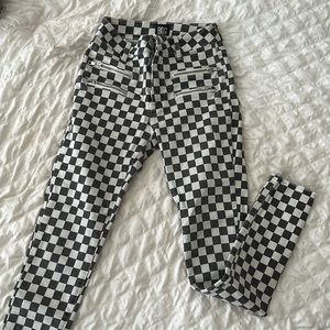 BDG high rise straight leg checkered jeans